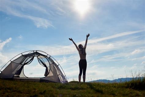 Attractive Naked Woman In Camping Stock Image Image Of Backpacking Alone 117768177
