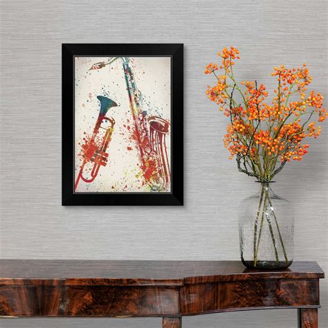 Jazz Ii Black Framed Wall Art Print Musical Instruments Home Decor Ebay