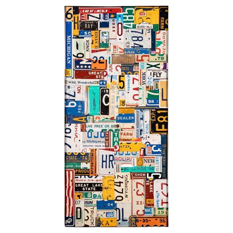 Contemporary Assemblage License Plate Art Map of the USA by Design
