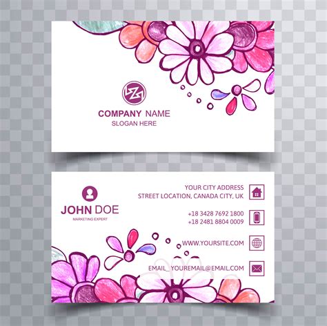 Abstract Colorful Floral Business Card Design 236180 Vector Art At Vecteezy