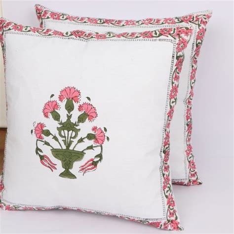 Multicolor Hand Painted Jaipuri Cotton Printed Cushion Cover Size