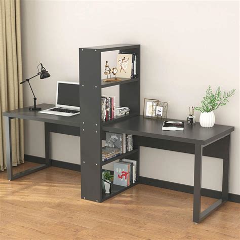 Computer Office Desk With Shelves For Two Person Extra