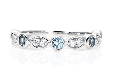 14k Aquamarine Diamond Anniversary Band Half Eternity By Rareearth