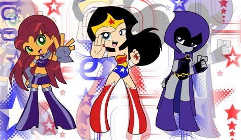 Wonder Woman Starfire And Raven Psg Panty And Stocking With Garterbelt Know Your Meme