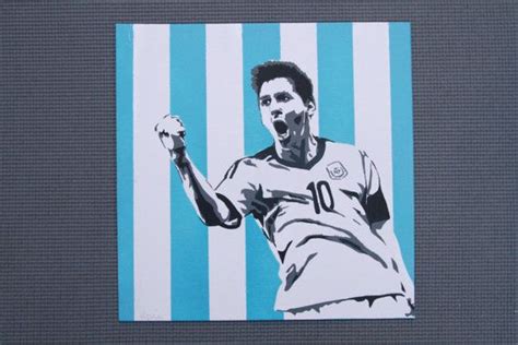 12 X 12 Lionel Messi Soccer Screenprint On Canvas By