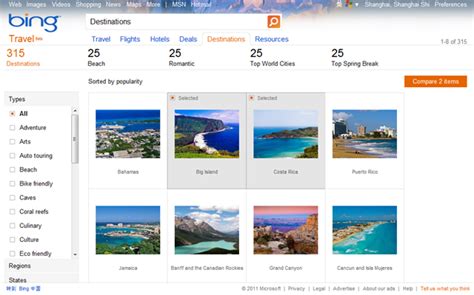 Bing Travel Update Improved Destinations And Hotel Pages