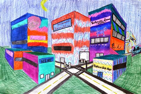 Two Point Perspective Cityscapes Lessons From The K 12 Art Room Point