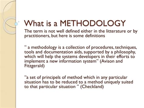 What Is A Methodology