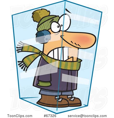 Cartoon White Guy Deep Frozen In Ice 67326 By Ron Leishman