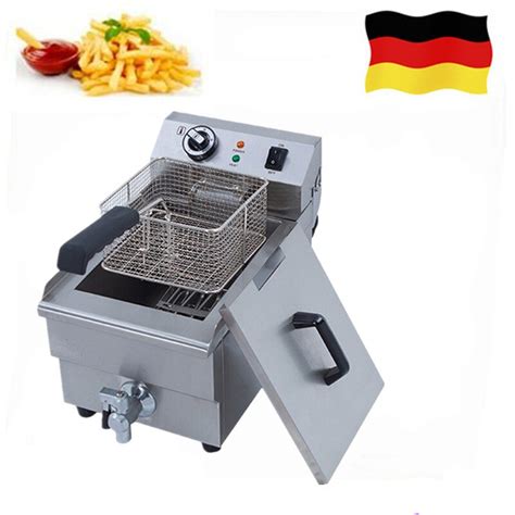 fryer deep commercial electric chicken single french machine tank basket fries fried 10l quality counter thermostat steel boiler countertop oil