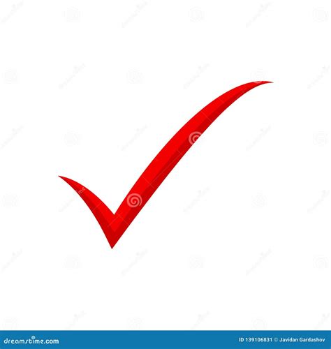 Red Check Mark Icon Tick Symbol Tick Icon Vector Illustration Stock