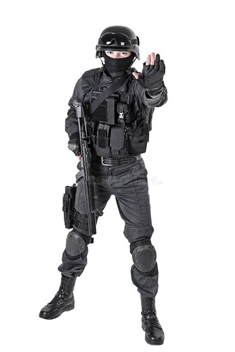 Swat Police Officer Stock Photo Image Of Swat Spec 60983254