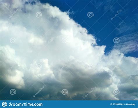 Ice Crystal And Cumulus Clouds In The Sky Stock Photo Image Of