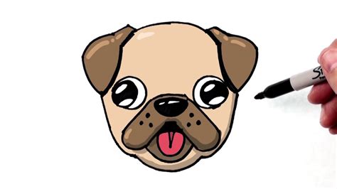 How To Draw A Cute Dog Emoji Pug For Beginners Step By Stepsuprising