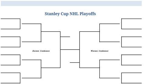Printable Blank Pdf Nhl Hockey Playoffs Stanley Cup Bracket Printable