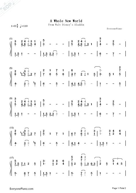 a whole new world 譜 – Kojin