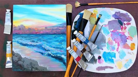 Easy Beginner Sunset In Oil Paint Youtube
