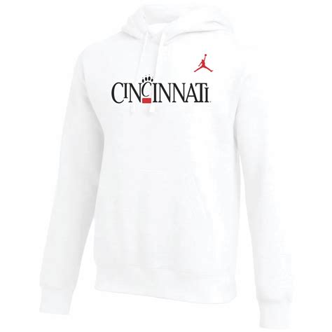 Cincinnati Bearcats Jordan Brand White Club Fleece Pullover Hoodie