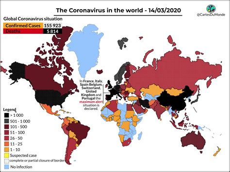Le 13 février 2021, la moyenne des cas est en baisse dans 4 departements et augmente dans 97 departements Portrait d'un jour de la pandémie COVID-19