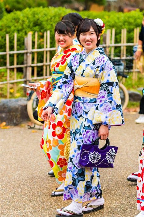 Kyoto Japan November 7 2017 Group Of Girls In A Kimono On A City