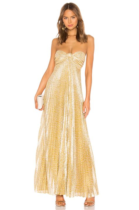 Alexis Joya Dress In Gold Lame Revolve
