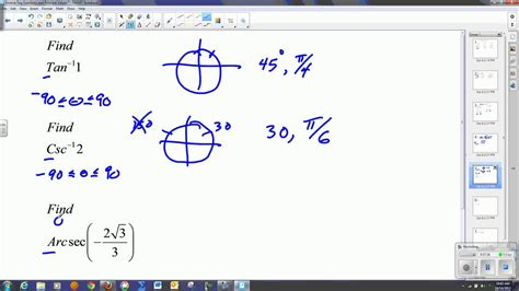 Inverse Trig Functions and Principal Values - YouTube
