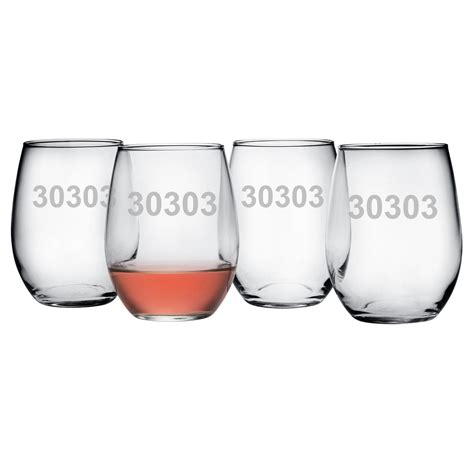 Drink And Barware Personalized Stemless Wine Glasses Set Of 4 Home And Living Pe