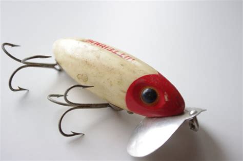 Vintage Arbogast Jitterbug Fishing Lure Red And White 1942 Fishing