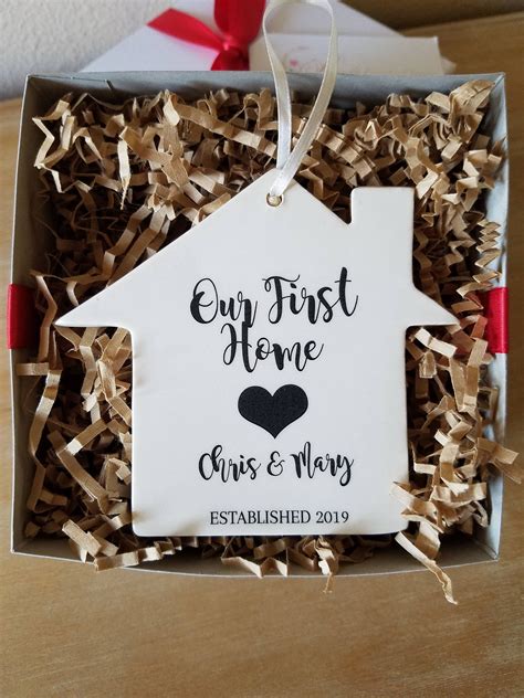 Our First Home White Ceramic House Keepsake Ornament T For Couple