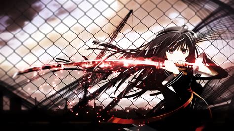 Anime girls anime vocaloid megurine luka gun wings debris falling wallpaper. Black Bullet HD Wallpaper | Background Image | 1920x1080 ...