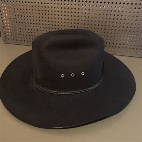Stetson Black Felt Cowboy Hat Vtg Carson Rancher Ebay