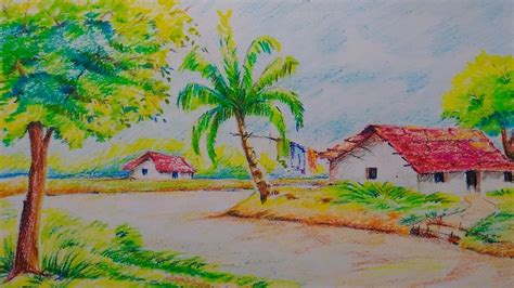 If you browse most amateur drawing galleries on the web it won´t take much time before you notice that one of the things where people have the most dificulty when rendering a drawing is adding a background. How to draw a beautiful village scenery for kids//Easy ...