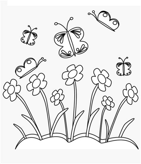 Flowers in the garden printable coloring page. Printable Butterfly and Flower Garden coloring page for ...