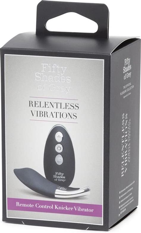 Fifty Shades Of Grey Relentless Vibrations Remote Control Panty Vibrator Zwart Zilver