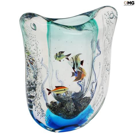 Sculptures And Statues Collection Vase Aquarium With Tropical Fish