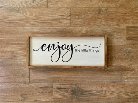 Enjoy The Little Things, Enjoy Sign, Framed Wood Sign, Happy Life, Life Is Short, Enjoy Little 