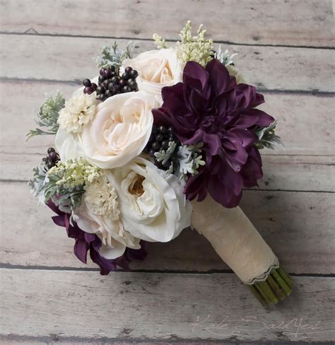 Use them in commercial designs under lifetime, perpetual & worldwide rights. Rustic Bouquet - Blush Ivory and Plum Garden Rose and ...