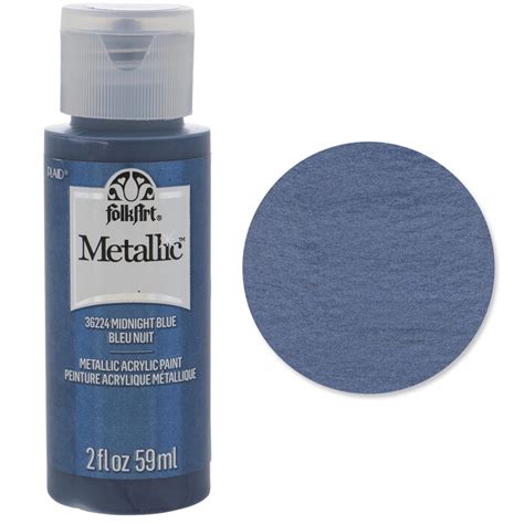 Midnight Blue Folkart Metallic Acrylic Paint Hobby Lobby 2181329