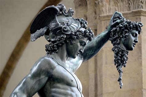 Man Holding Head Statue Italy Statue Greek Sculpture