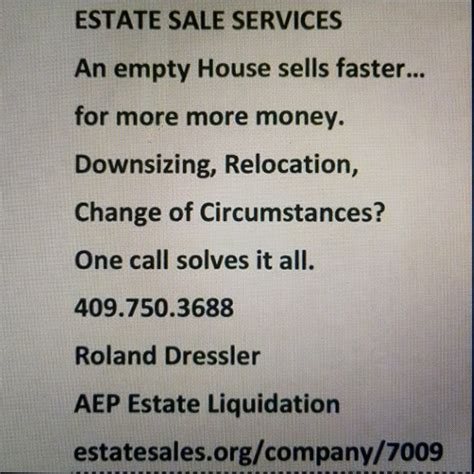 estate sale services 409 750 3688 roland dressler estate sale services 409 750 3688 monica
