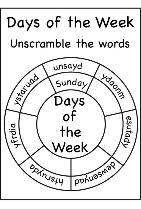 Days Of The Week Order