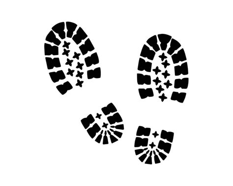 Foot Boot Print Shoe Isolated Footprint White Vector Background Mud