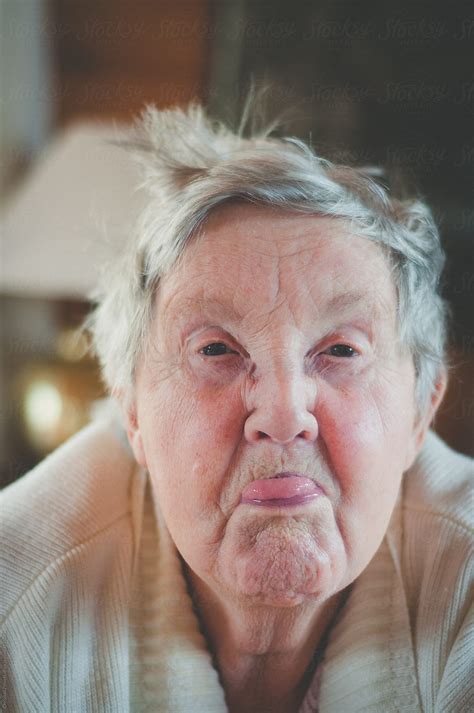 Grandma Makes A Funny Face By Chris Zielecki Stocksy United