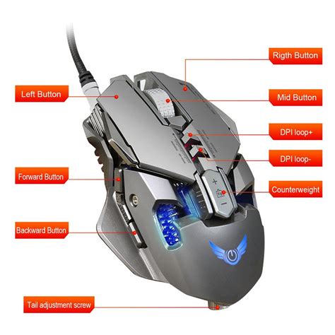 Mechanical Wired Gaming Mouse 4000dpi Professional 7buttons Optical