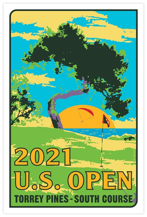 2021 Us Open Pre Event Poster Torrey Pines Leewybranski