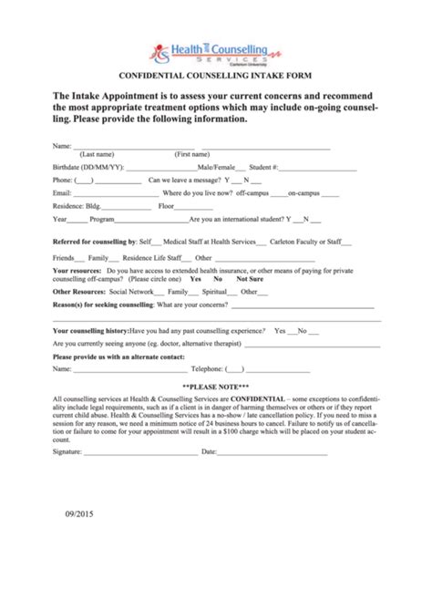 intake form templates