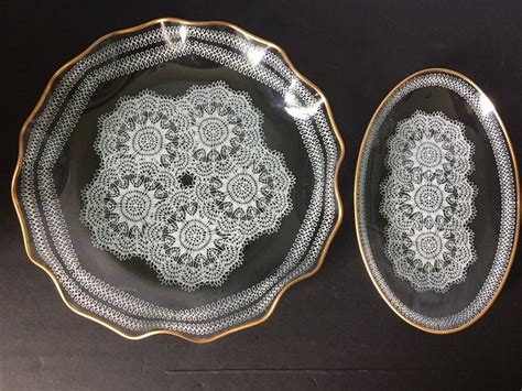 Lovely 1970s Crystal Clear Studios White Doily Lace Screen Printed On