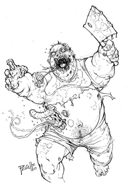 Fat Zombie By Fpeniche Zombie Pose Arte Zombie Zombie Art Drawing