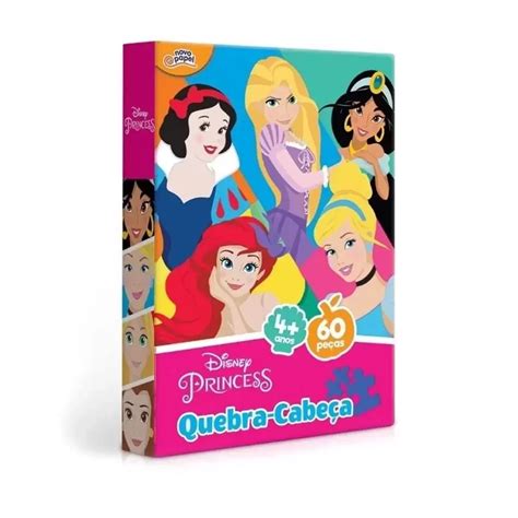 Quebra Cabeça 60 Peças Princesas Disney Didático Infantil Dupari