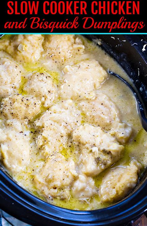 Slow Cooker Chicken And Bisquick Dumplings Spicy Southern Kitchen